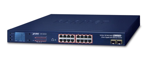 [GSW-1820VHP] Switch Ethernet SFP Gigabit de 16 puertos 10/100/1000T 802.3at + monitor LCD PoE