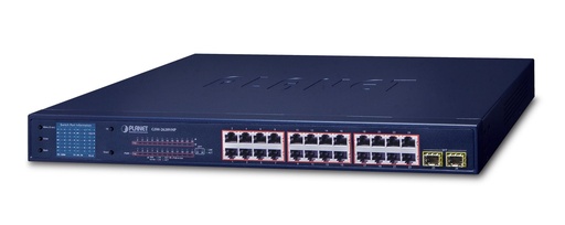 [GSW-2620VHP] Switch Ethernet SFP Gigabit de 24 puertos 10/100/1000T 802.3at + monitor LCD PoE