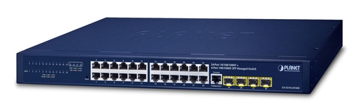 [GS-4210-24T4SR] Switch Gigabit administrado SFP de 24 puertos 10/100/1000T + 4 puertos 100/1000X con alimentación redundante de 36-72 VCC