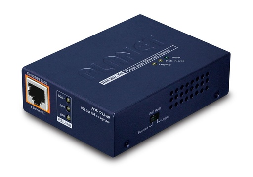 [POE-171A-60] Inyector PoE++ multigigabit 802.3bt de un solo puerto (60 vatios)