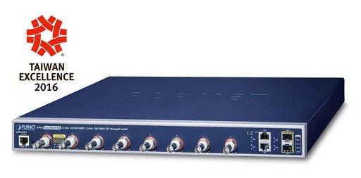 [LRP-822CS] Switch Coaxial de 8 puertos + 2 puertos 10/100/1000T + 2 puertos 100/1000X SFP PoE de largo alcance sobre switch administrado coaxial