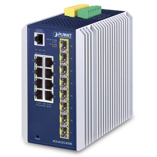[IGS-6325-8T8S] Switch Ethernet Administrado SFP Industrial L3 de 8 Puertos 10/100/1000T + 8 Puertos 100/1000X