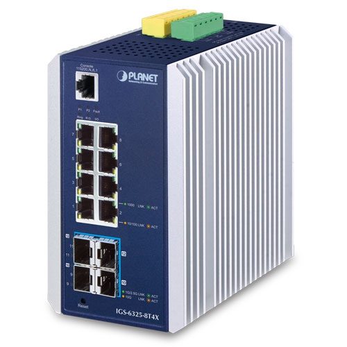 [IGS-6325-8T4X] Switch Ethernet Administrado Industrial L3 de 8 Puertos 10/100/1000T + 4 Puertos 10G SFP+