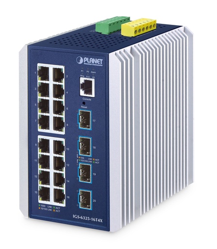 [IGS-6325-16T4X] Switch Industrial L3 16 puertos 10/100/1000BASE-T + 4 puertos 10GBASE-X SFP + Switch administrado