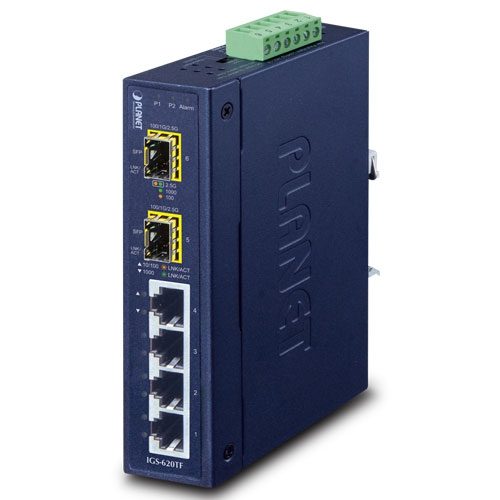 [IGS-620TF] Switch Ethernet Industrial 10/100/1000BASE-T de 4 Puertos + 2 Puertos 100/1G/2.5GBASE-X SFP