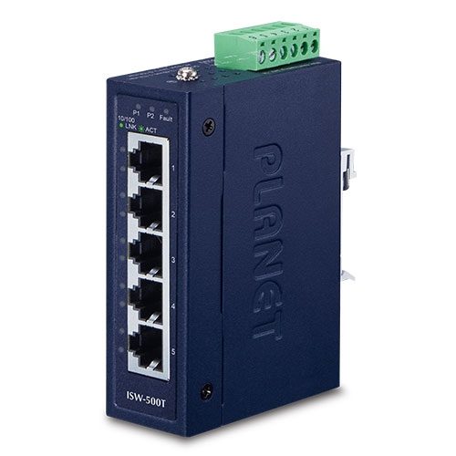 Switch Ethernet Compacto Industrial de 5 Puertos 10/100TX (Temperatura de Funcionamiento de -40 a 75 Grados C)