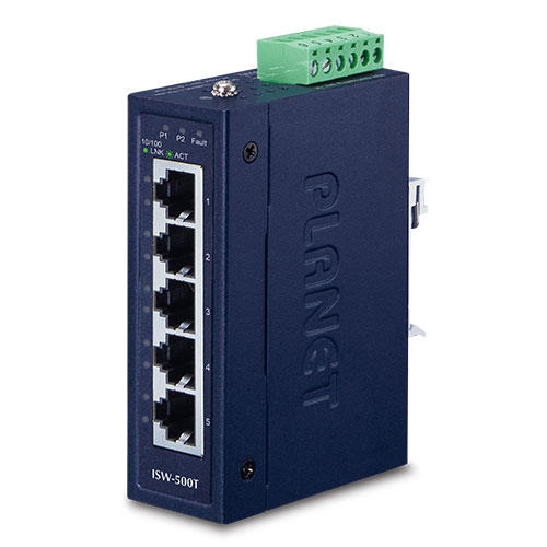 Switch Ethernet compacto industrial de 5 puertos 10/100TX (temperatura de funcionamiento de -40 a 75 grados C)