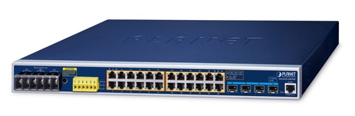 [IGS-6325-24UP4X] Switch Ethernet administrado Industrial L3 de 24 puertos 101001000T 802.3bt PoE + 4 puertos 10G SFP+