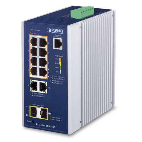 [IGS-4215-8UP2T2S] Switch industrial gestionado SFP de 8 puertos 10/100/1000T 802.3bt + 2 puertos 10/100/1000T + 2 puertos 100/1000X SFP (-40~75 grados C)