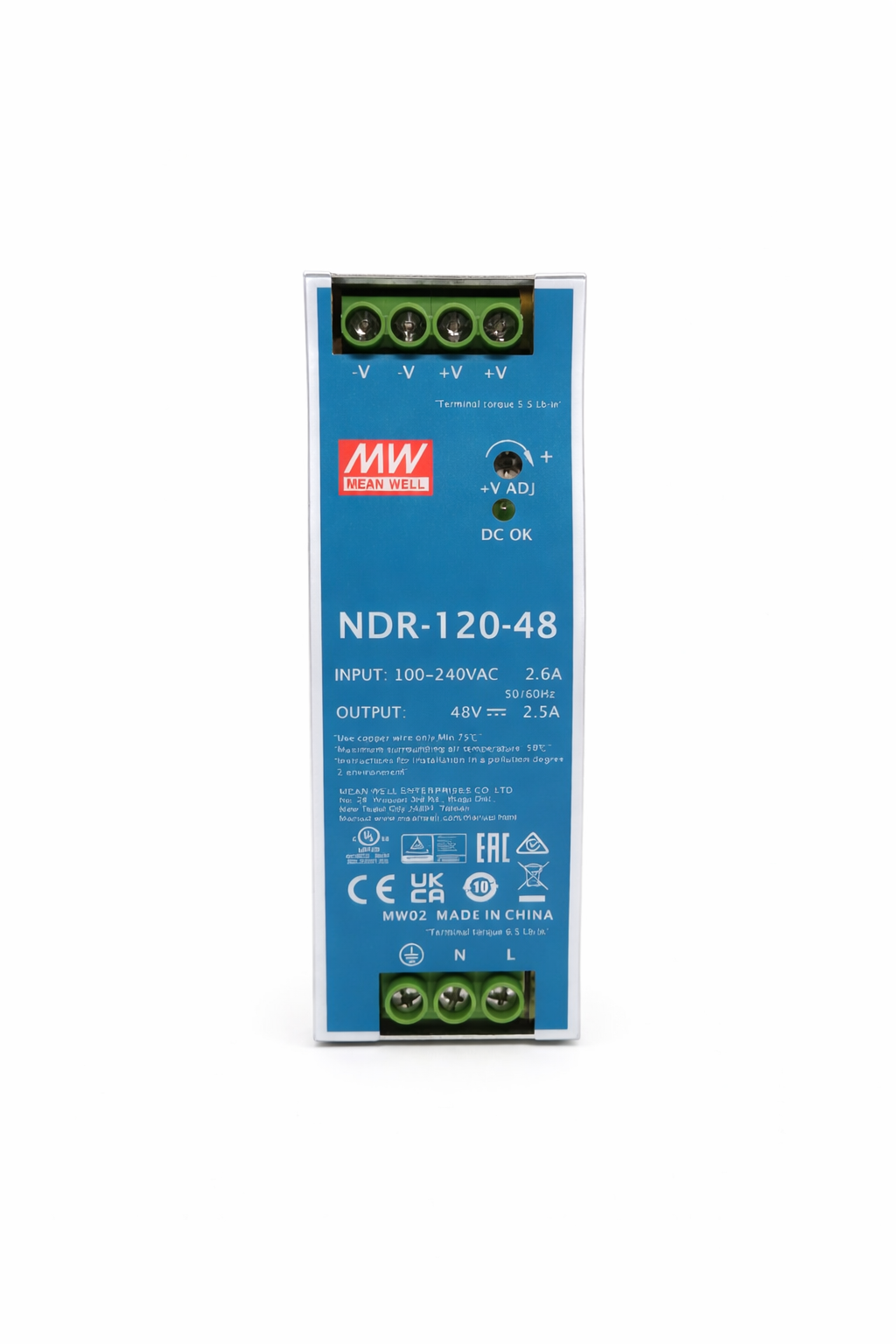 Fuente de poder Riel DIN metálica 120W NDR-120