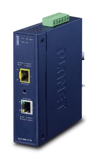 [IGT-900-1T1S] Conversor de medios administrado SFP industrial de 1 puerto 10/100/1000T + 1 puerto 100/1000/2500X