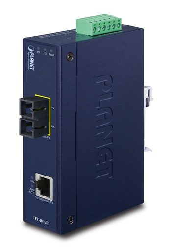 [IFT-802T] Conversor de medios industrial 10/100Base-TX a 100Base-FX - 2 km