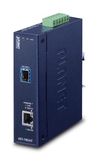 [IXT-705AT] Conversor de medios Industrial RJ45 a SFP+ 10G 10G/5G/2,5G/1G/100M
