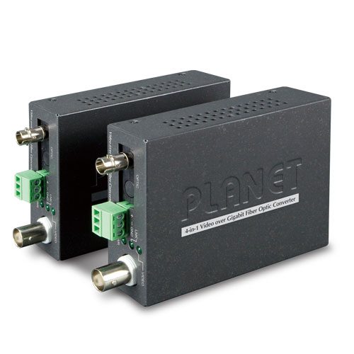 [VF-101G-KIT] Kit de paquete de vídeo a través de fibra 20km Gigabit 4 en 1 de 1 canal (VF-101G-T + VF-101G-R)