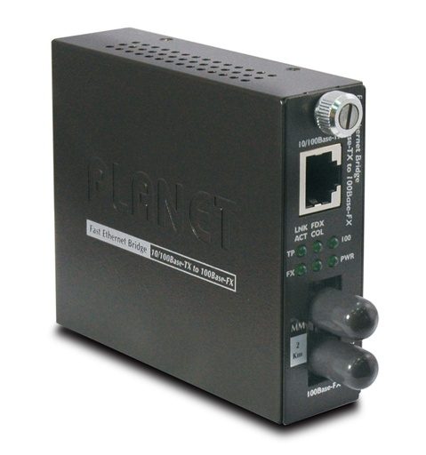 [FST-801] Conversor de medios smart 10/100Base-TX a 100Base-FX (ST, MM) - 2km