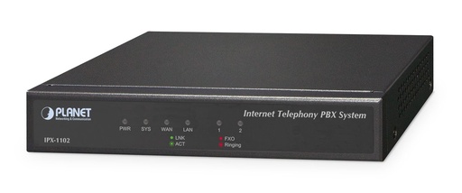 [IPX-1102] Sistema PBX de Telefonía por Internet con FXO de 2 puertos (100 registros de Usuarios SIP)