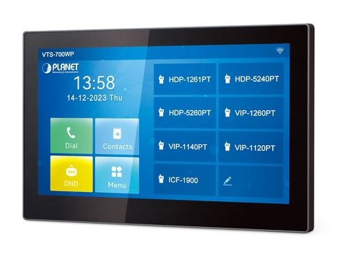 [VTS-700WP] Videoportero PoE con pantalla táctil interior SIP de 7 pulgadas y Wi-Fi incorporado