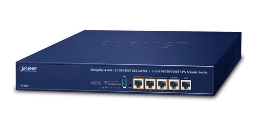 [VR-300P] Enrutador de seguridad VPN empresarial de 4 puertos 10/100/1000T 802.3at PoE + 1 puerto 10/100/1000T