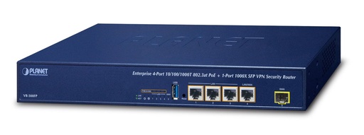 [VR-300FP] Enrutador de seguridad VPN Enterprise de 4 puertos 10/100/1000T 802.3at PoE + 1 puerto 1000X SFP