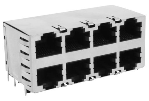 [TFN-88P-8A-BL] Conector modular jack blindado 8 puertos RJ45 8P8C 90º cat5-5e