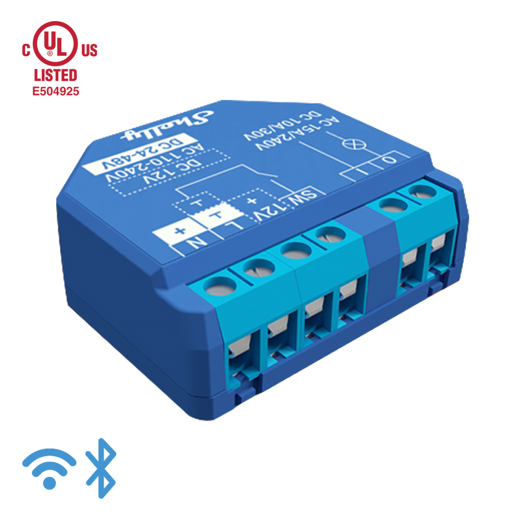 Relé inteligente operado por WiFi, 1 canal 15A con contactos secos