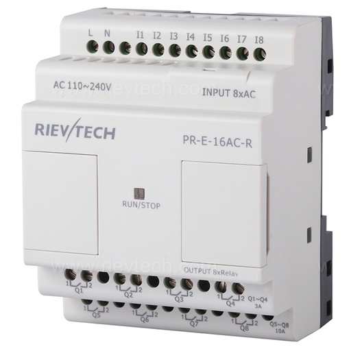 [PR-E-16AC-R] Módulo de expansión AC Rievtech 8 entradas y 8 salidas relé