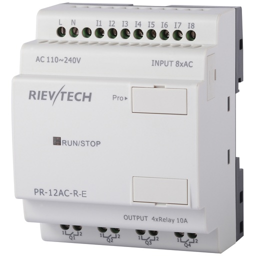 [PR-12AC-R-E] PLC programable AC 8 entradas y 4 salidas