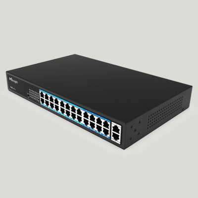 [ MS-S0224-GL] Switch PoE, 24 puertos PoE RJ45 10/100Mbps, 2 puertos uplink 1000Mbps