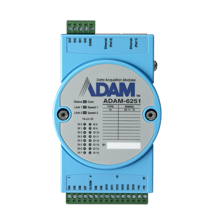 [ADAM-6251-B] 16-ch Isolated Digital Input Modbus TCP Module