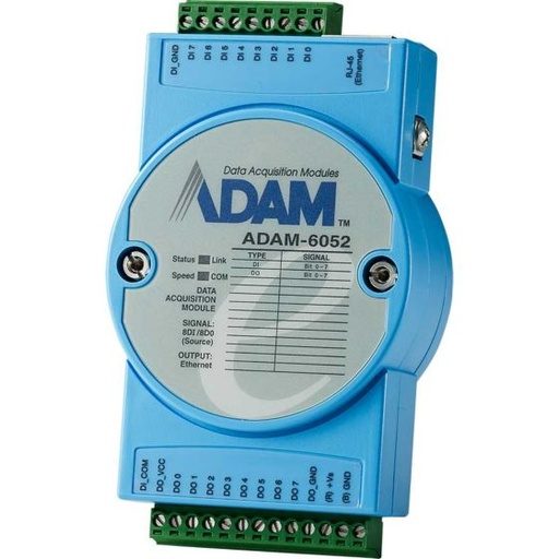[ADAM-6052-D] 16-Ch Source Type DI/O Module