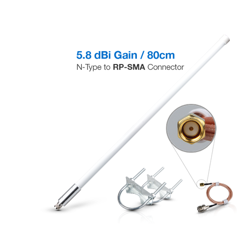 [915004] Antena de fibra de vidrio de 5.8 dBi 902-928Mhz