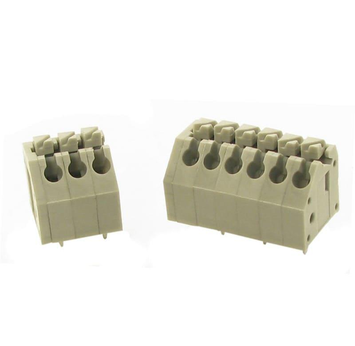 [BR1324C] Borne 45 malla de protección para PCI, 24 pines, paso 3,5mm, altura de 11,5mm, conexión con resorte, gris