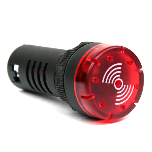 [BZ20-9L-R] Buzzer 22mm sonoro con LED 12VCA/CC rojo