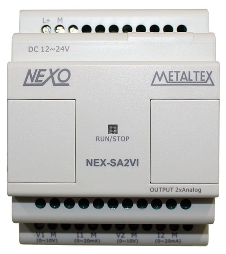 [NEX-SA2VI] Expansión PLC Nexo 2 Salidas Analógicas 0-10V ó 0-20MA