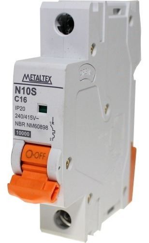 [N10S-1C16] Interruptor automático 10KA 1 polo Curva C 16A