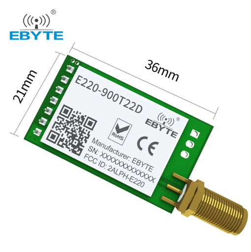 [LORA-22DBM] Módulo Lora inalámbrico LLCC68, 868MHz, 915MHz, 22dbm, largo alcance, 5km