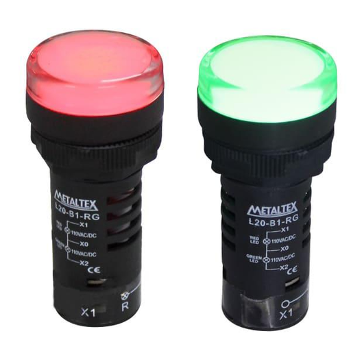 [L20-B1-RG] Piloto Led Bicolor 22mm Bicolor Rojo/verde 110VCA/CC