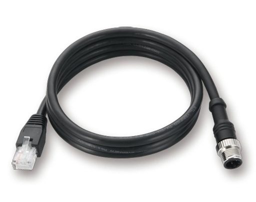 [CB-M12A8MRJ-200] 8-Pin A-Coding M12 Male to RJ45 Ethernet Cable, 2 Meters