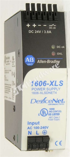 [1606-XLSDNET4] Power Supply, 91W, 24VDC Output, 1PH, 240VAC, 300VDC, Input