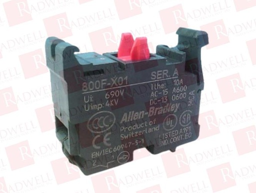 [800F-X01] Contact Block, 22.5mm, Plastic, 1 Normally Closed