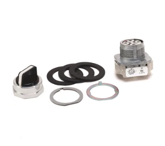 [800T-J91A] Selector Switch, 3 Position, 30mm, Knob, Black with White Insert, Spring Return from Both
