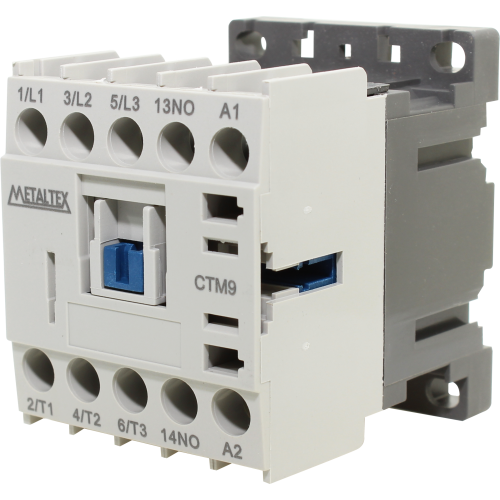 Mini contactor tripolar 9A AC3 serie CTM9