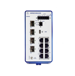 [BRS30-0804OOOO-ETCZ99HHSEA] Managed Industrial Switch for DIN Rail, fanless design Fast Ethernet, Gigabit uplink type, 12 ports in total