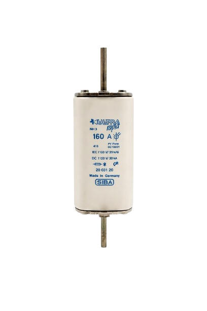 Fusible SIBA NH1; 1000VDC max.; curva gPv (uso fotovoltáico)