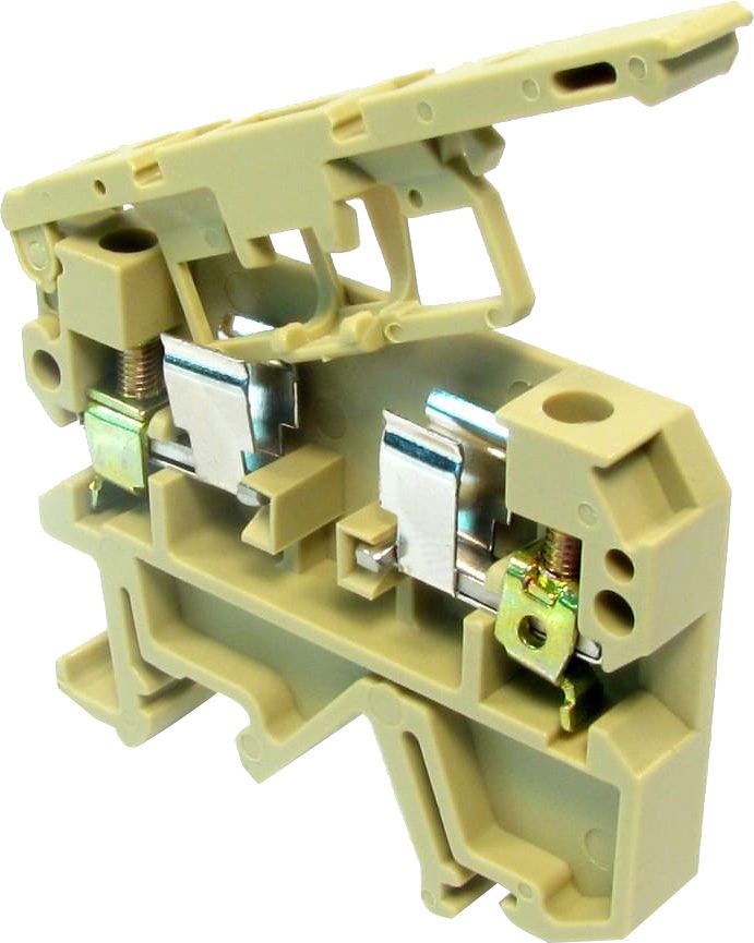 Bornera portafusible riel din 4mm² 6.3A fusible 5x20mm 5x25mm Serie M