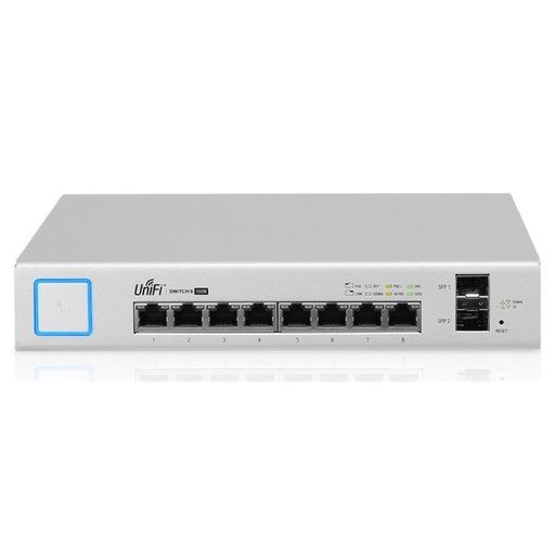 [US-8-150W] Switch Conmutador De 2 Capas, 8 Puertos, Sistema De Refrigeración Sin Ventilador