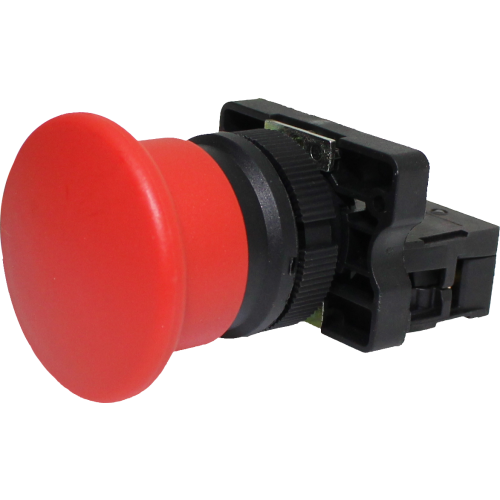 [P20AMR-R-1B] Pulsador momentáneo tipo hongo plástico 22mm rojo 1NC Serie P20