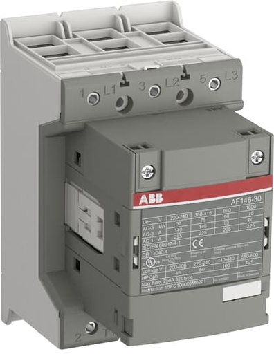 [1SFL467001R1300] Contactor De 3 Fases Con Doble Abrazadera,Controlando Motores De Hasta 75 kW / 400 V AC (AC-3) o 100 hp / 480 V UL