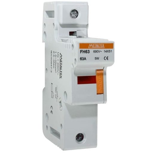 [FC63-63GL] Portafusible metaltex 14x51mm 63A curva GL/GG serie FC