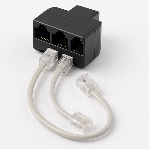 [RJ11COUPLER] RJ11 Three way coupler Connect  DC-UPS  Size4 (Aux1) to external sensor